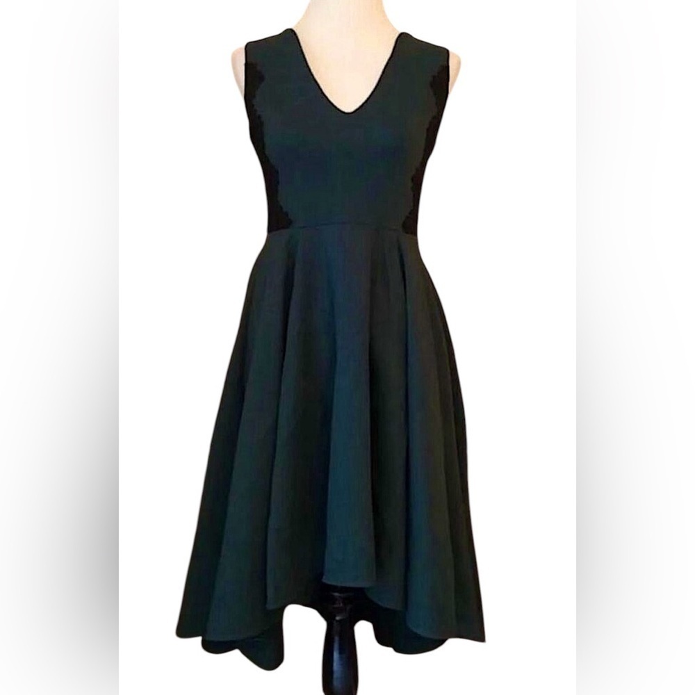 Dark Green Dress Hi-Low Black Lace Cocktail Party ModCloth by Hazel Sizes S M